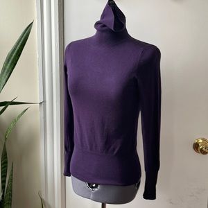 Banana Republic purple cotton/silk/viscose blend turtleneck sweater